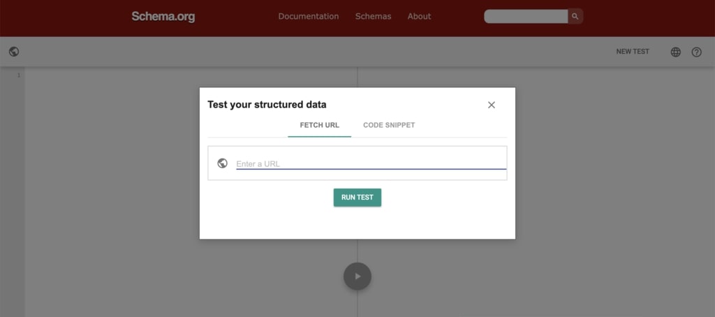 Landing page of the Schema.org validator