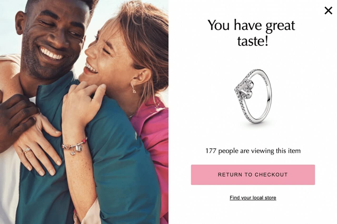 Pandora exit pop up example