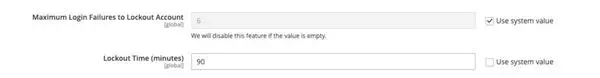 magento admin settings to limit login attempts