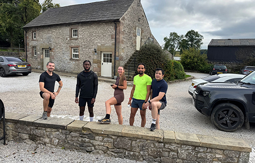 Emrise team getting ready for a run