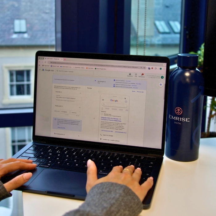 Laptop screen with Google Ads open