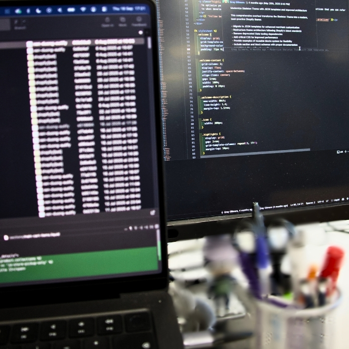 Development code on screen
