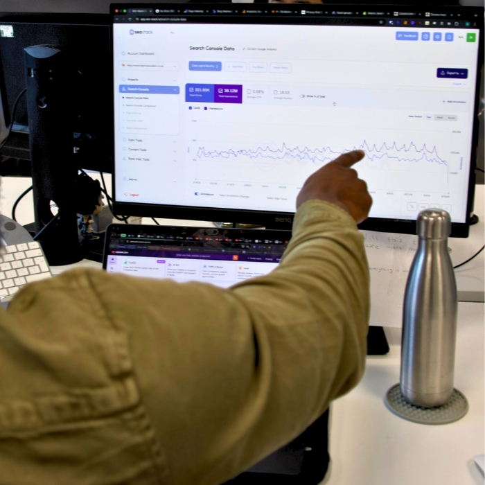 Graph on computer screen